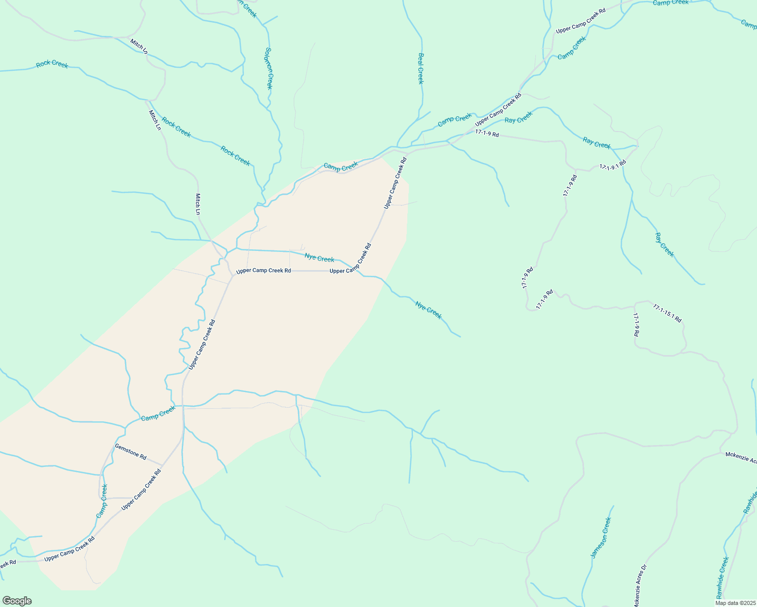 map of restaurants, bars, coffee shops, grocery stores, and more near 38704 Upper Camp Creek Road in Springfield