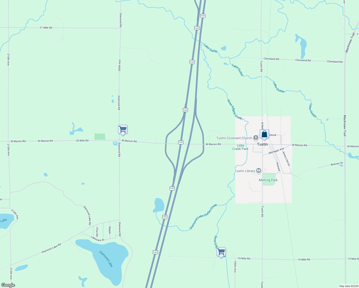 map of restaurants, bars, coffee shops, grocery stores, and more near West Marion Road in Tustin