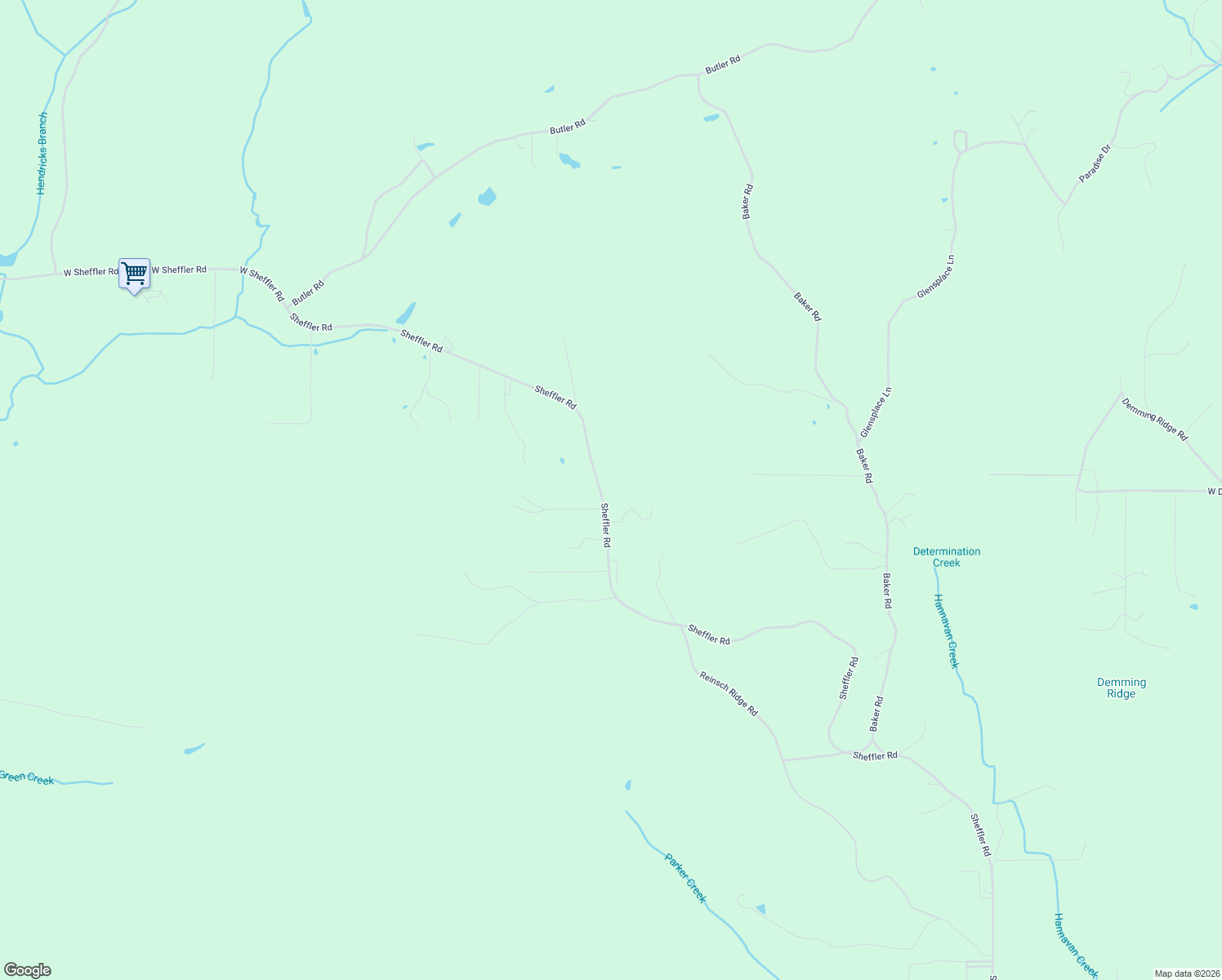 map of restaurants, bars, coffee shops, grocery stores, and more near 90245 Sheffler Road in Elmira