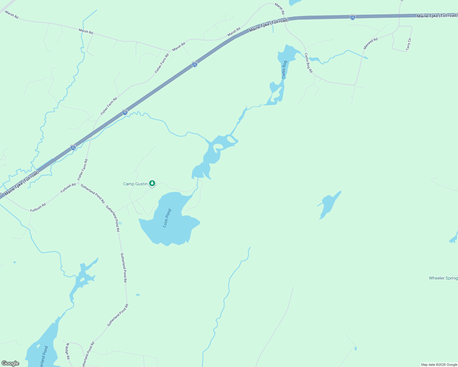 map of restaurants, bars, coffee shops, grocery stores, and more near 218 Loon Pond Road in Sabattus