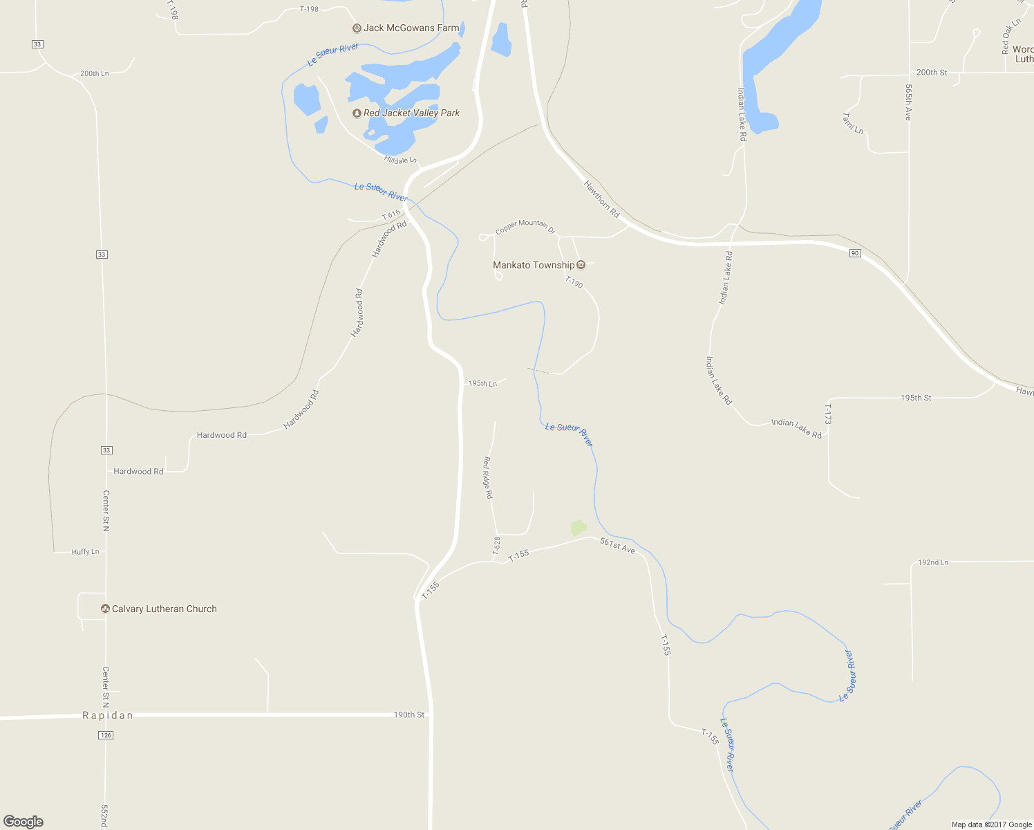 map of restaurants, bars, coffee shops, grocery stores, and more near 273 Red Ridge Road in Good Thunder