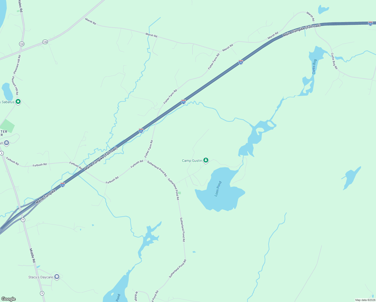 map of restaurants, bars, coffee shops, grocery stores, and more near 21 Fall Drive in Sabattus