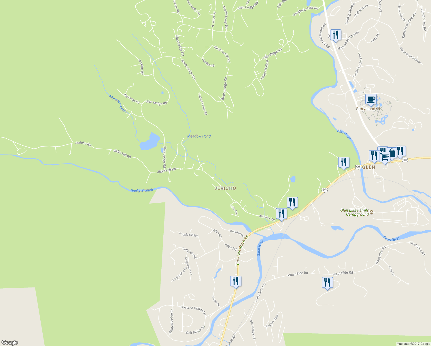 map of restaurants, bars, coffee shops, grocery stores, and more near 128 Jericho Road in Bartlett