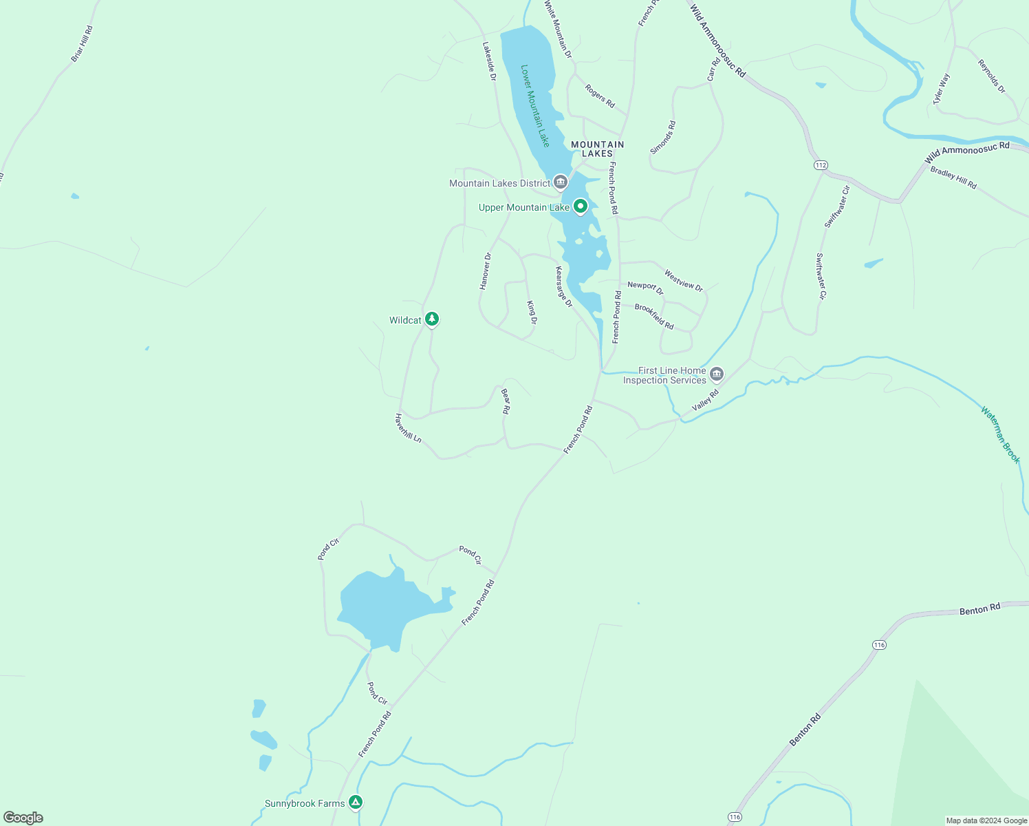 map of restaurants, bars, coffee shops, grocery stores, and more near 148 Bear Road in Haverhill