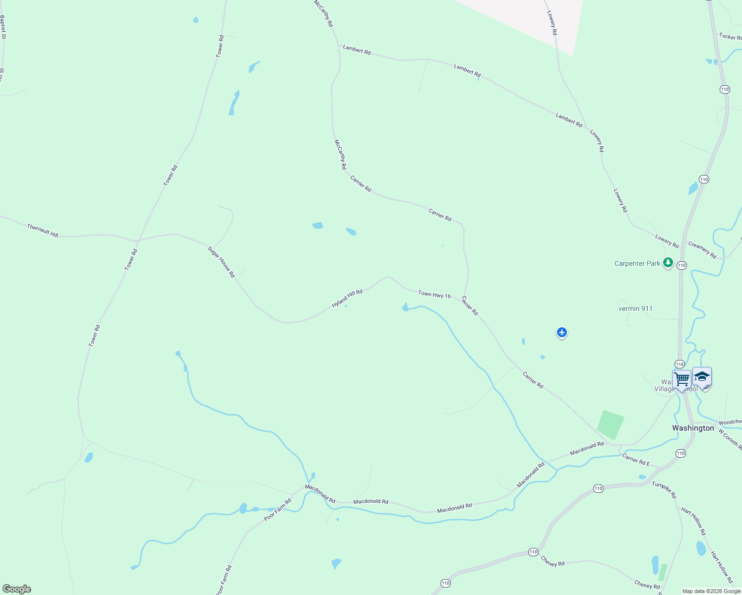 map of restaurants, bars, coffee shops, grocery stores, and more near 449 Hyland Hill Road in Washington