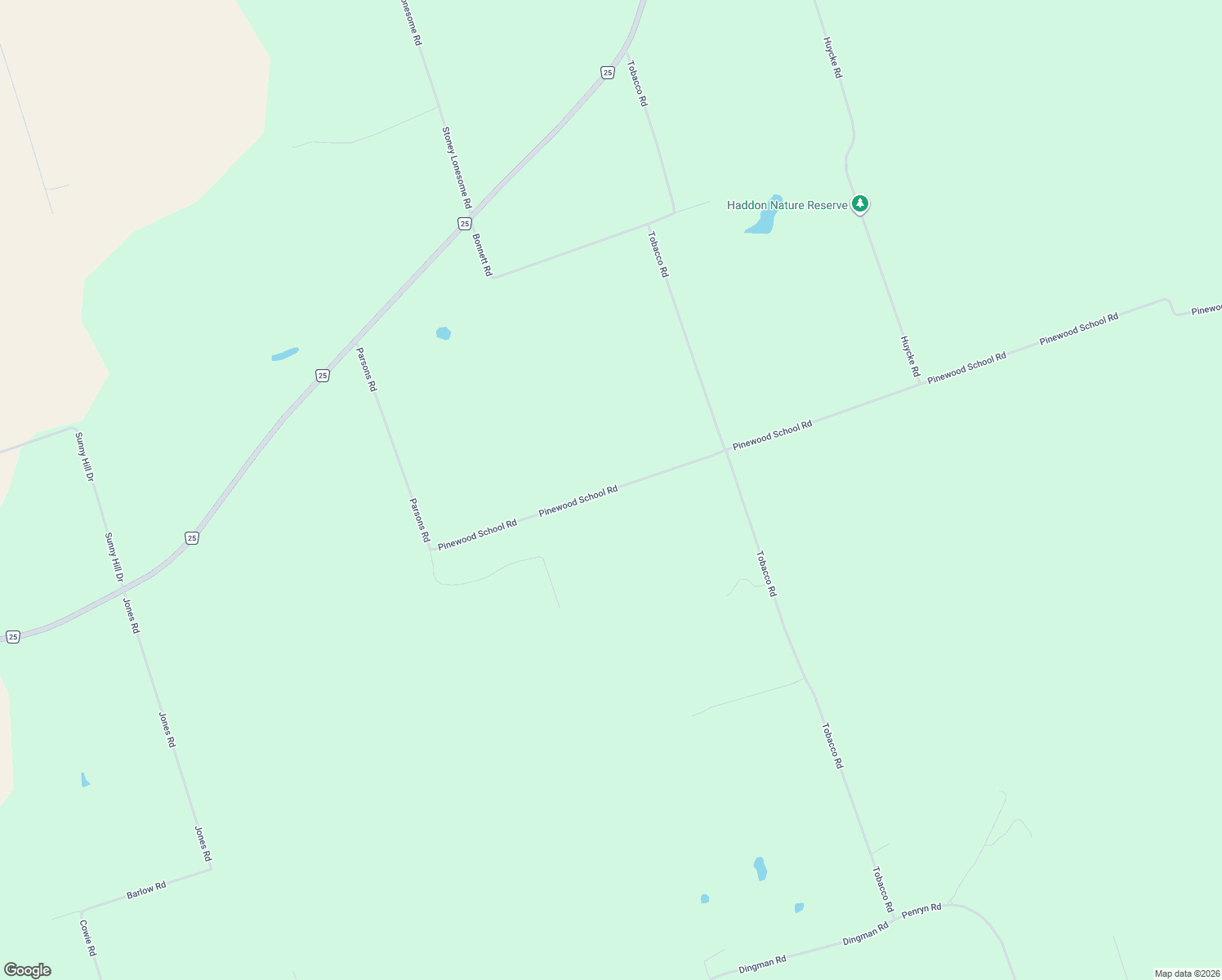 map of restaurants, bars, coffee shops, grocery stores, and more near 255 Pinewood School Road in Castleton