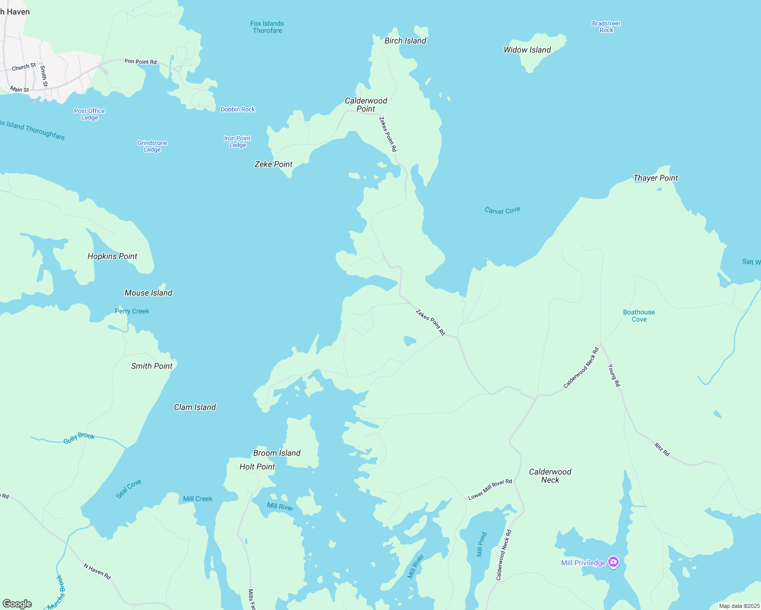 map of restaurants, bars, coffee shops, grocery stores, and more near Lawrence Road in Vinalhaven