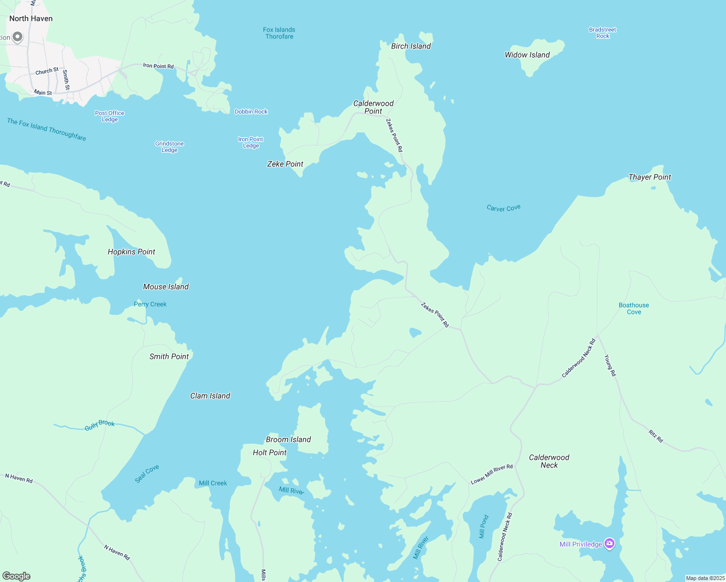 map of restaurants, bars, coffee shops, grocery stores, and more near Lawrence Road in Vinalhaven