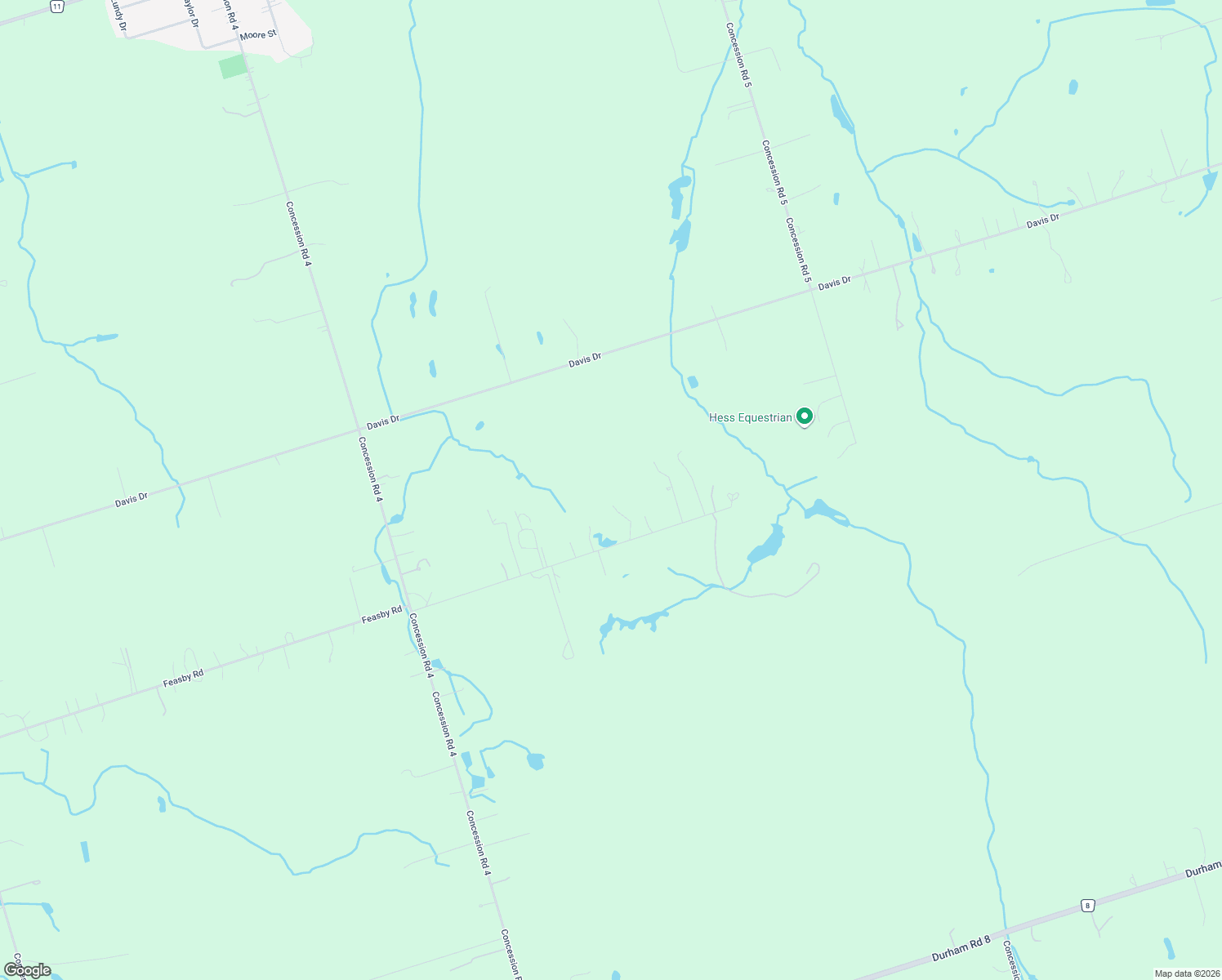 map of restaurants, bars, coffee shops, grocery stores, and more near 448 Feasby Road in Uxbridge