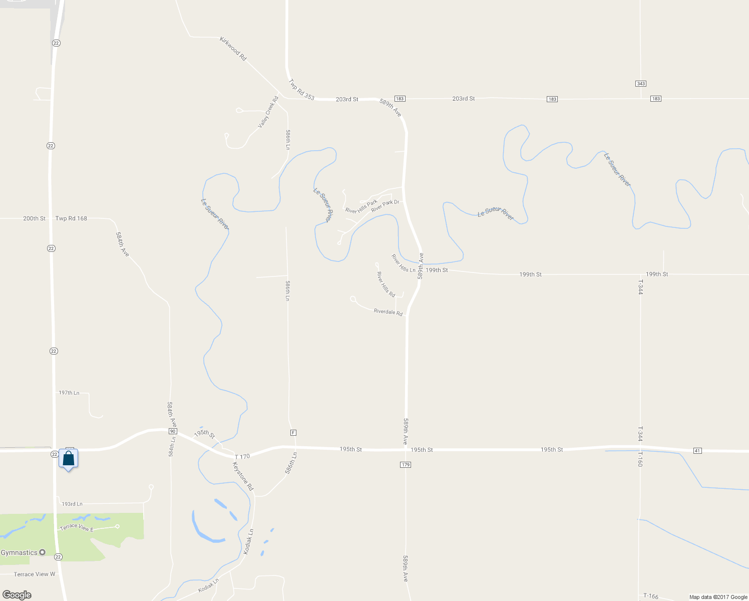 map of restaurants, bars, coffee shops, grocery stores, and more near 608 Riverdale Rd in Mankato