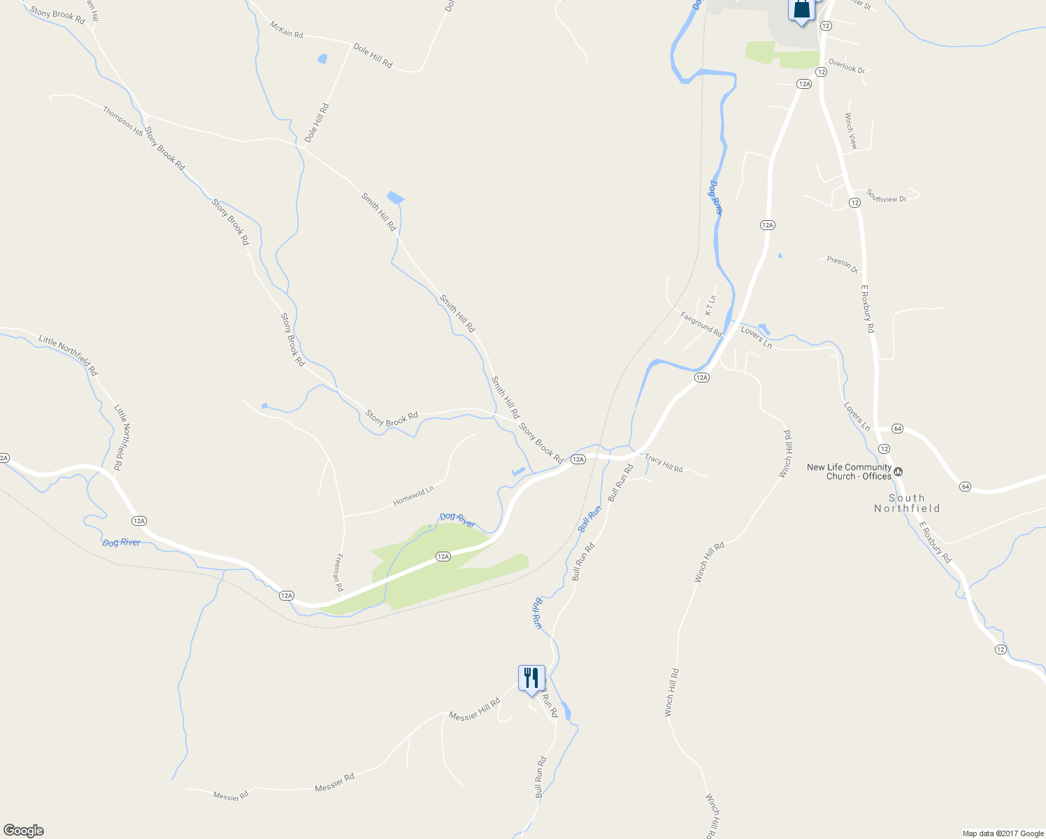 map of restaurants, bars, coffee shops, grocery stores, and more near 22 Smith Hill Road in Northfield