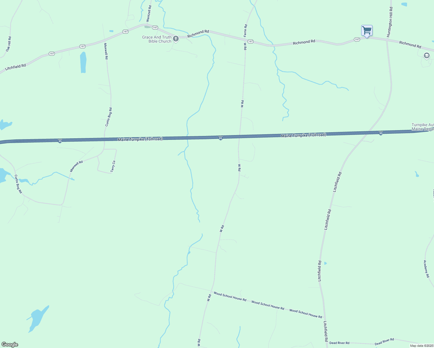 map of restaurants, bars, coffee shops, grocery stores, and more near 1158 West Road in Bowdoin