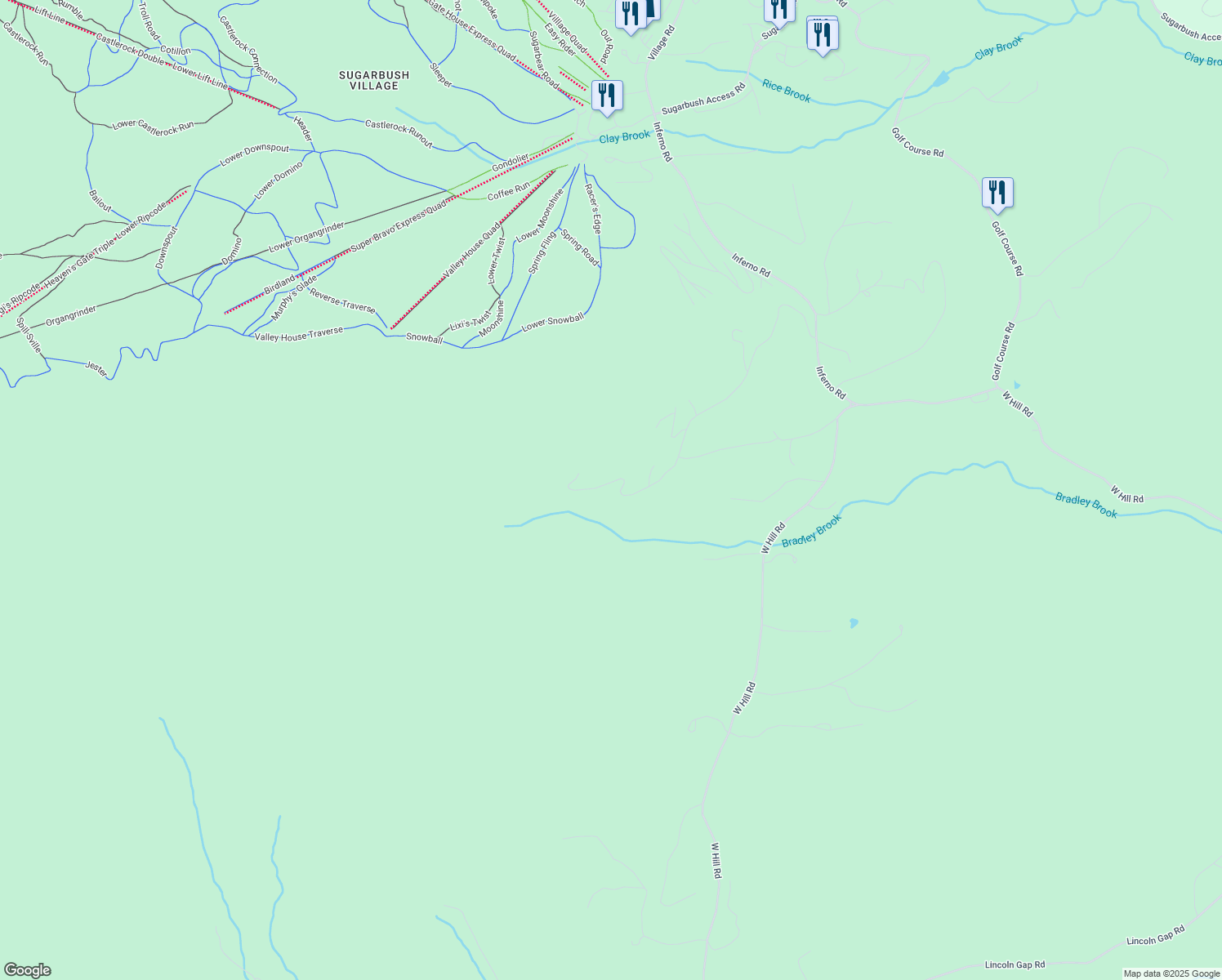 map of restaurants, bars, coffee shops, grocery stores, and more near in Warren