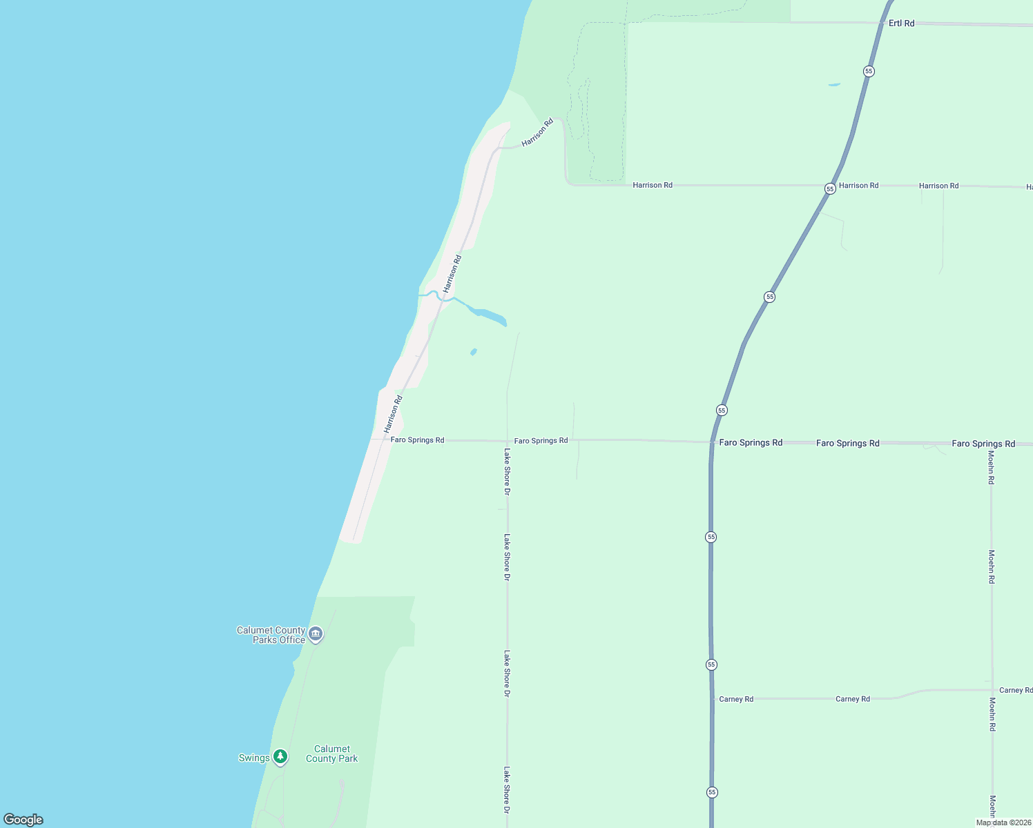 map of restaurants, bars, coffee shops, grocery stores, and more near N6472 Lake Shore Dr in Hilbert