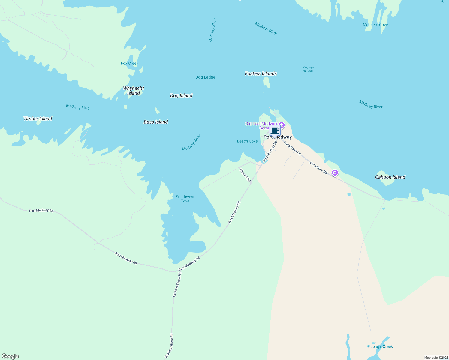 map of restaurants, bars, coffee shops, grocery stores, and more near 83 Fostertown Road in Port Medway