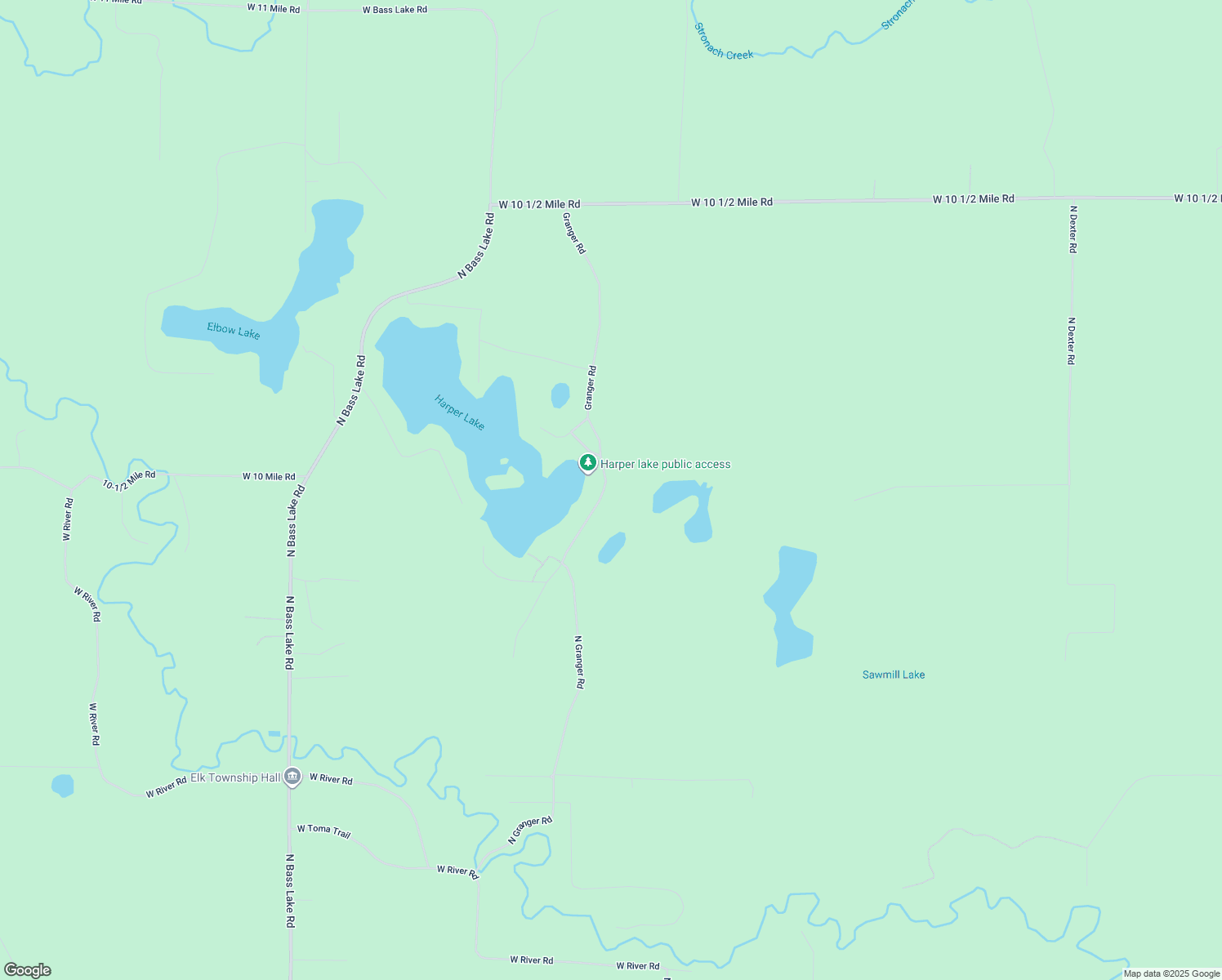 map of restaurants, bars, coffee shops, grocery stores, and more near 9686 N Granger Rd in Irons