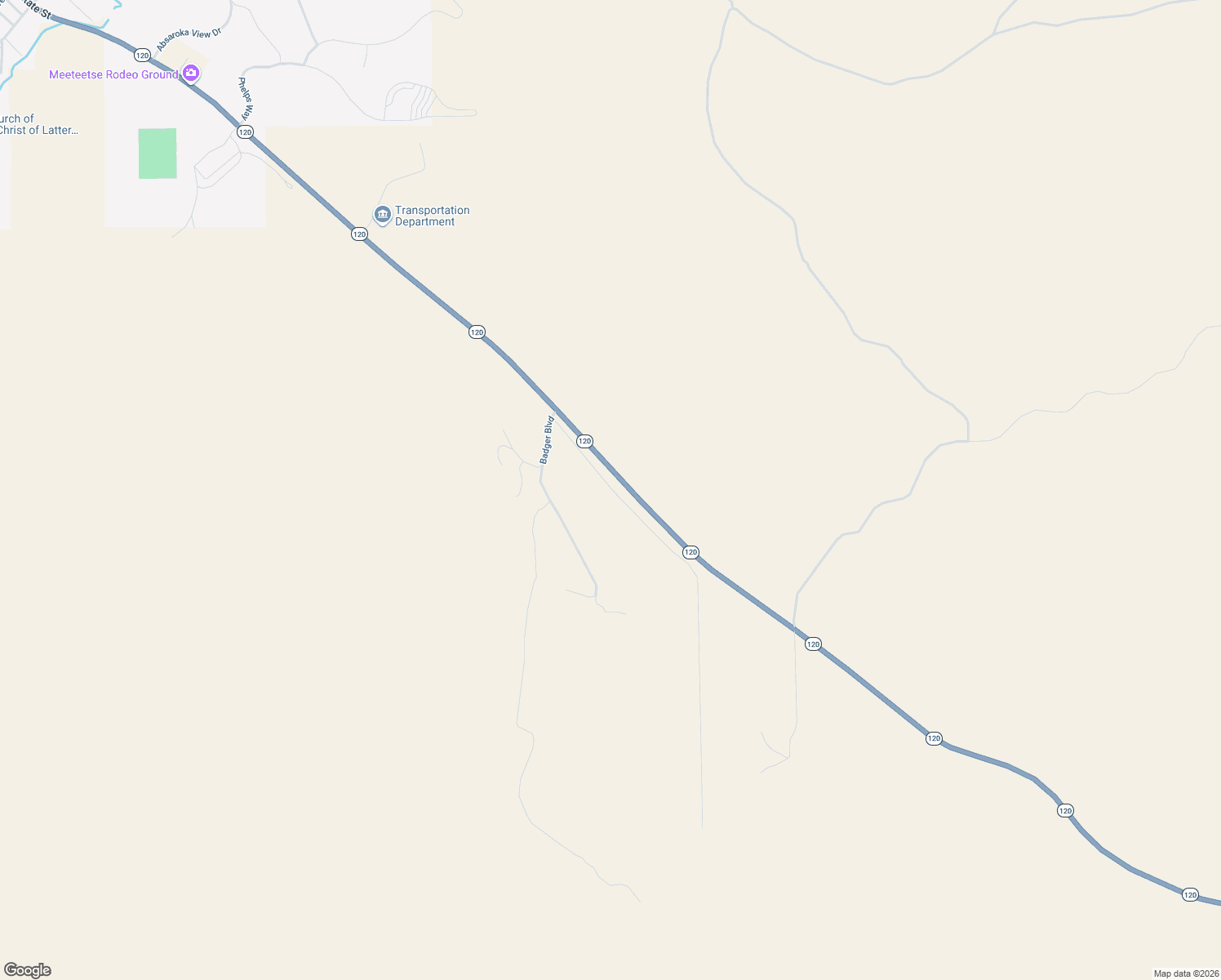 map of restaurants, bars, coffee shops, grocery stores, and more near 19 Coach Road in Meeteetse