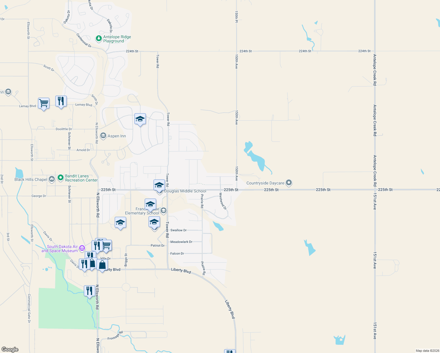 map of restaurants, bars, coffee shops, grocery stores, and more near 642 Airway Ct in Box Elder