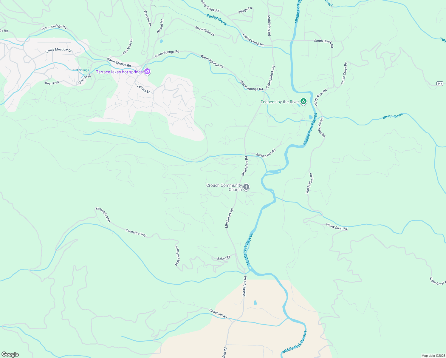map of restaurants, bars, coffee shops, grocery stores, and more near 20 Valley High Road in Garden Valley