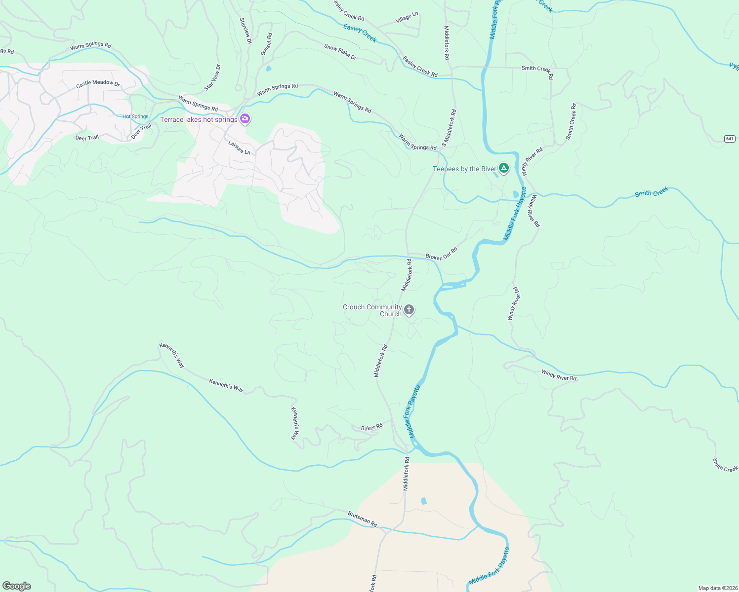 map of restaurants, bars, coffee shops, grocery stores, and more near 20 Valley High Road in Garden Valley