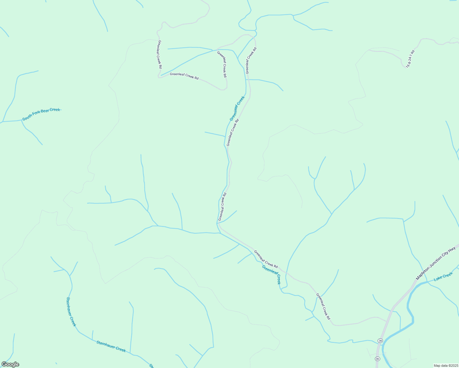map of restaurants, bars, coffee shops, grocery stores, and more near Greenleaf Creek Road in Lane County