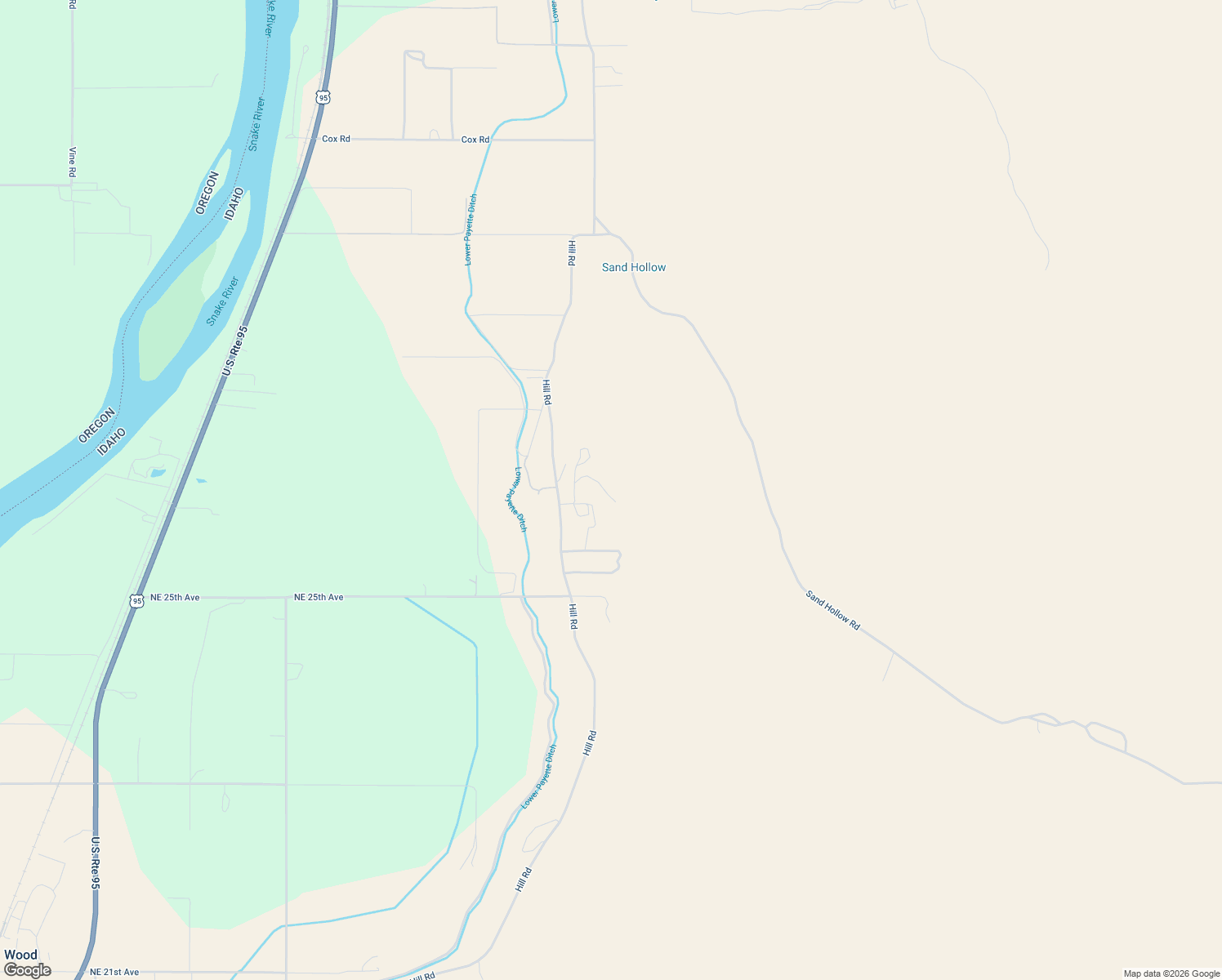 map of restaurants, bars, coffee shops, grocery stores, and more near 12180 Hill Road in Payette