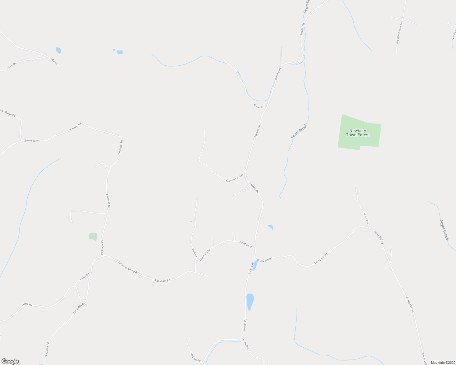 map of restaurants, bars, coffee shops, grocery stores, and more near 147 Saxie Welch Trail in Newbury