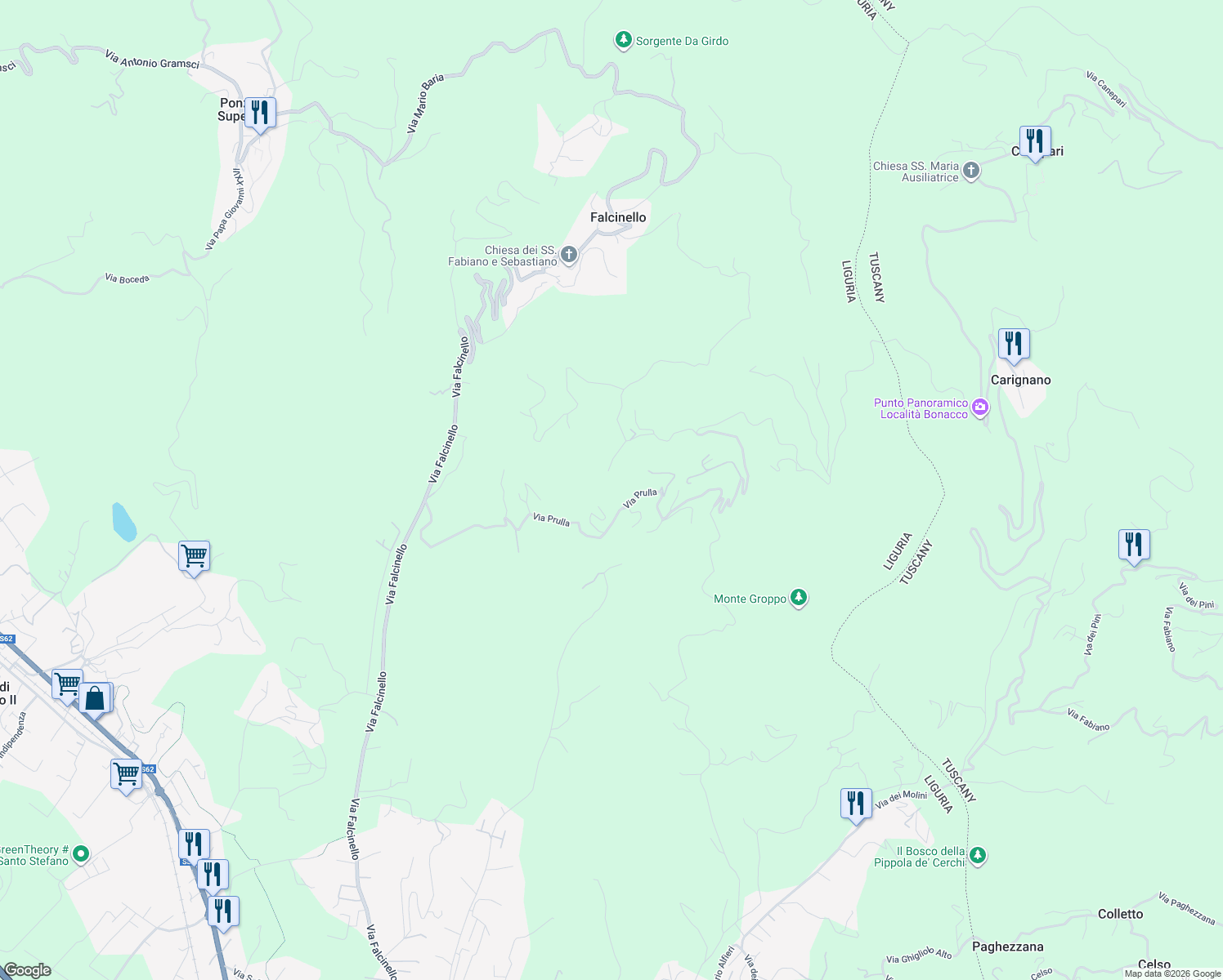 map of restaurants, bars, coffee shops, grocery stores, and more near in Province of La Spezia