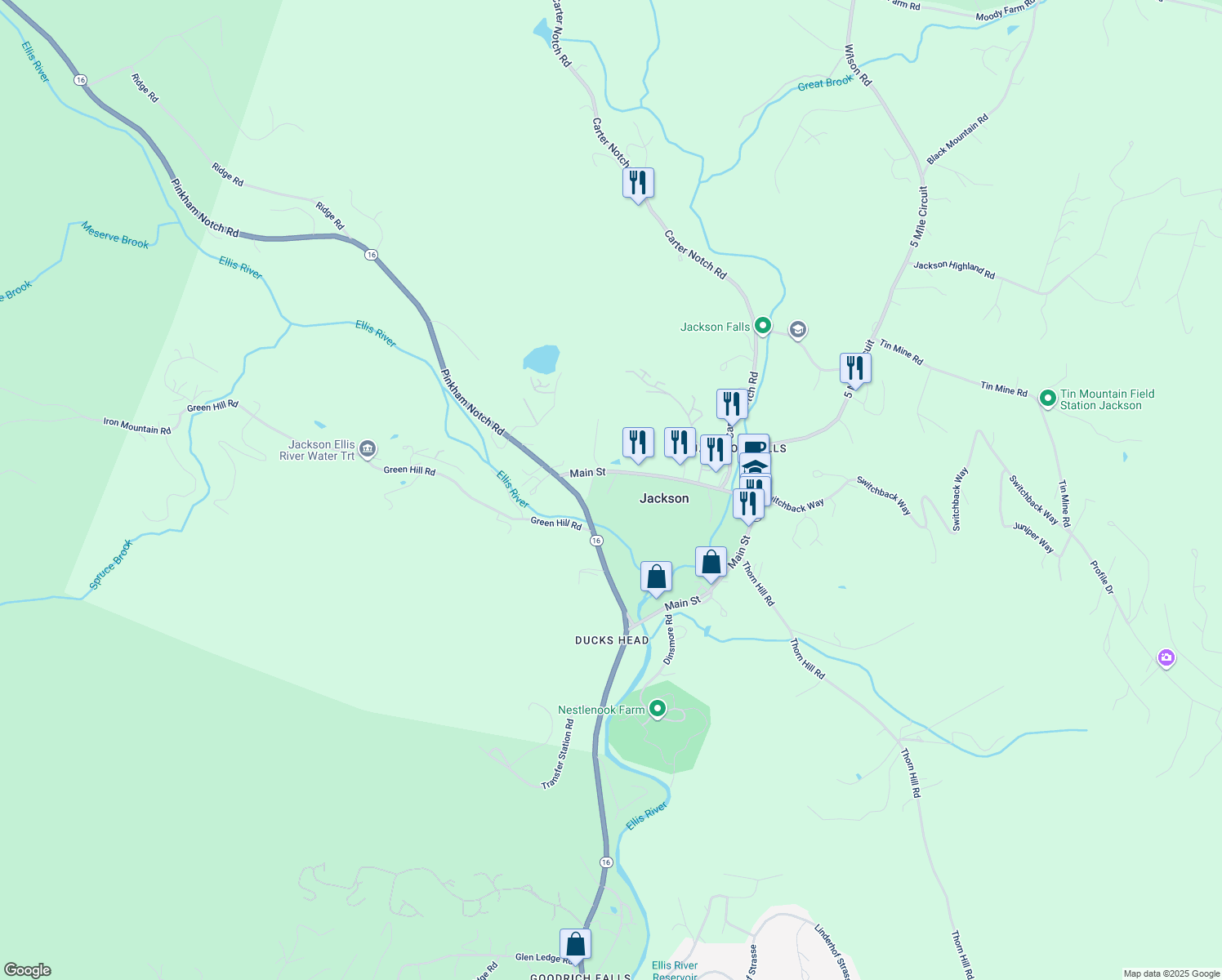 map of restaurants, bars, coffee shops, grocery stores, and more near 5B Fairview Dr in Jackson