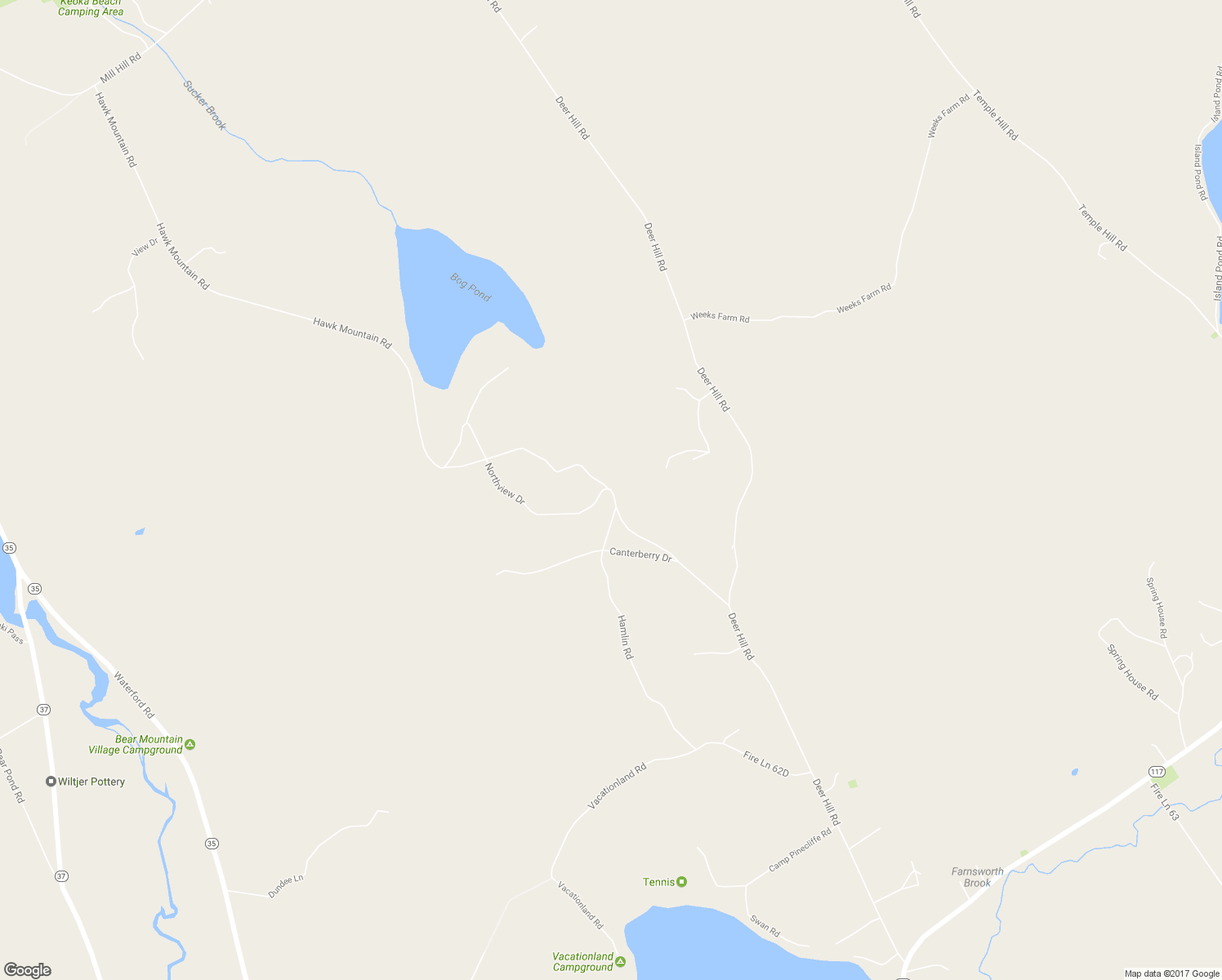 map of restaurants, bars, coffee shops, grocery stores, and more near 130 Hawk Mountain Road in Waterford