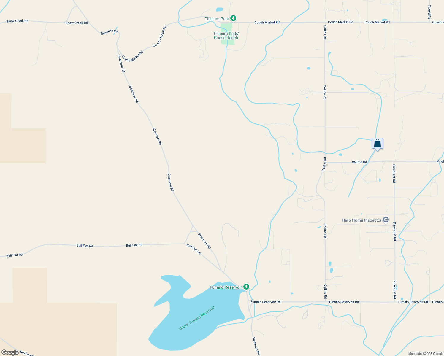 map of restaurants, bars, coffee shops, grocery stores, and more near Sisemore Road in Bend