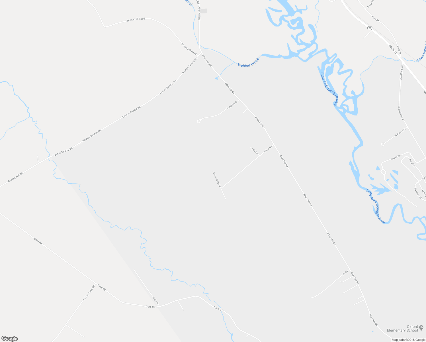 map of restaurants, bars, coffee shops, grocery stores, and more near Sunset Ridge Lane in Oxford