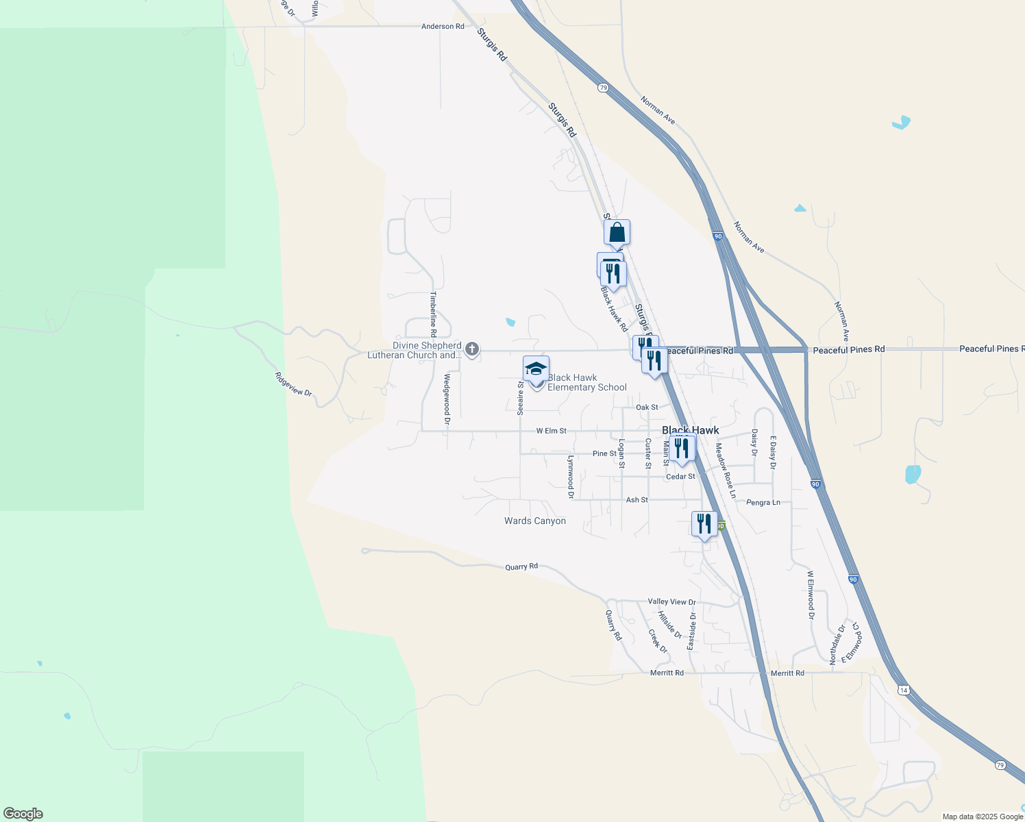 6005 Oak Court, Black Hawk SD Walk Score