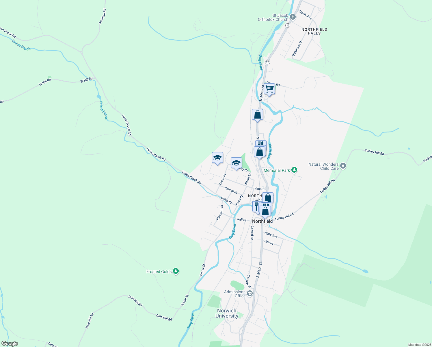 map of restaurants, bars, coffee shops, grocery stores, and more near 408 Vine Street in Northfield