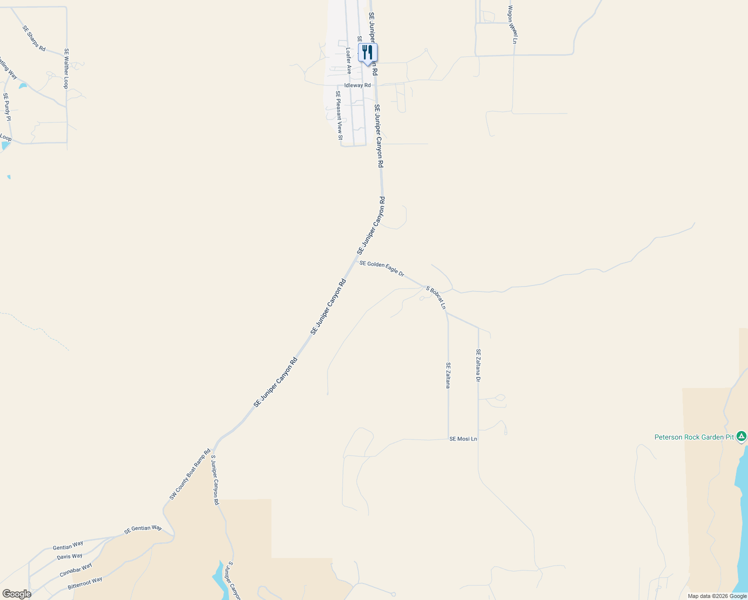 map of restaurants, bars, coffee shops, grocery stores, and more near 16357 Antelope Creek Drive in Prineville