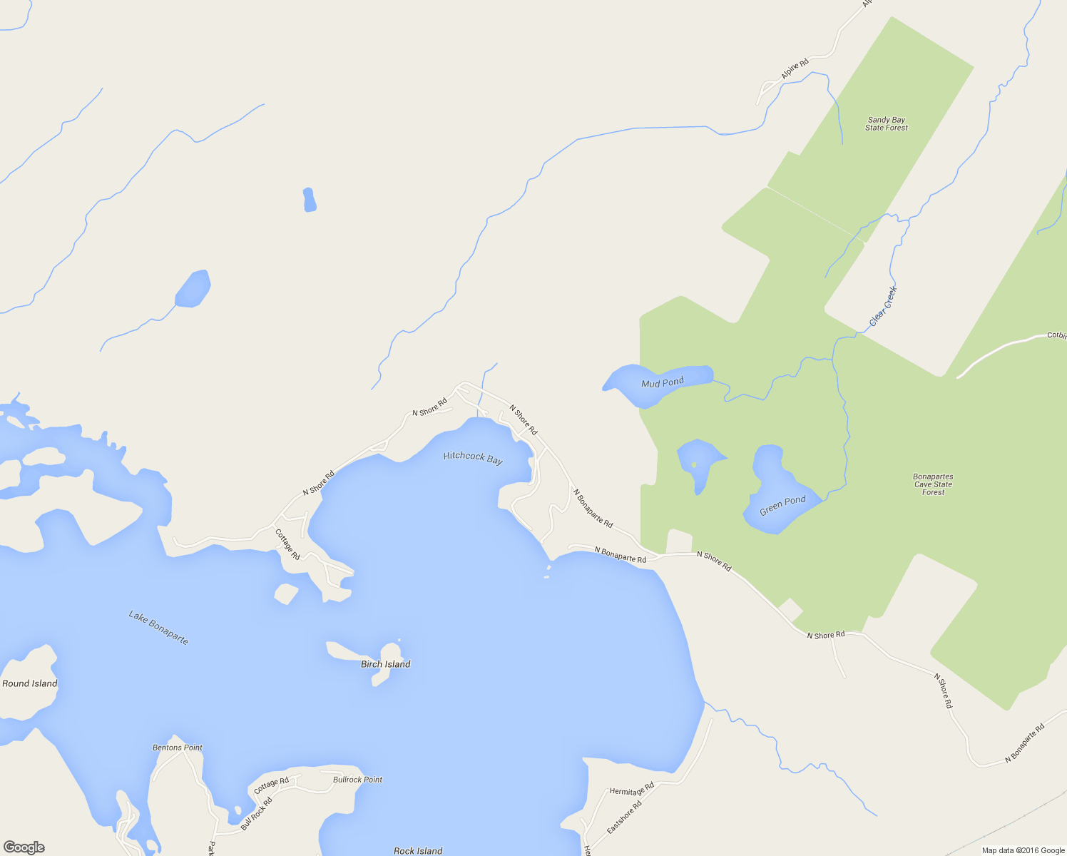 map of restaurants, bars, coffee shops, grocery stores, and more near 8521 North Shore Road in Harrisville