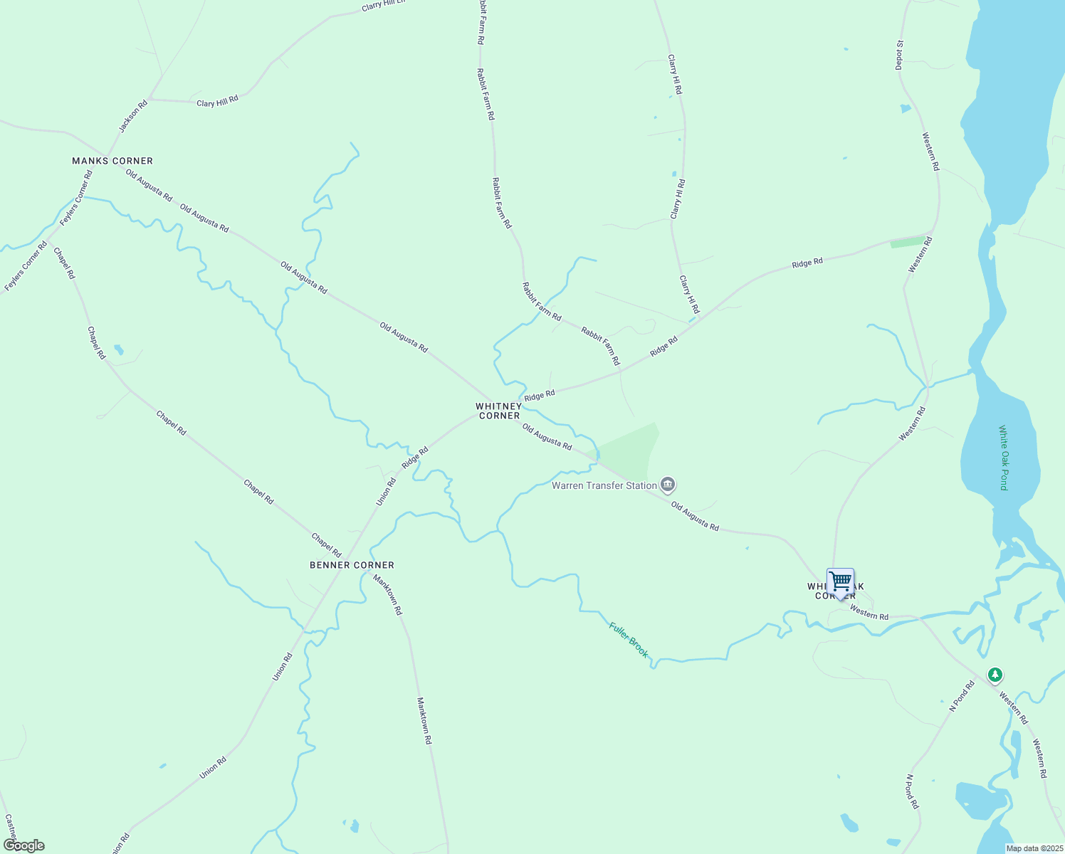map of restaurants, bars, coffee shops, grocery stores, and more near 563 Old Augusta Road in Warren