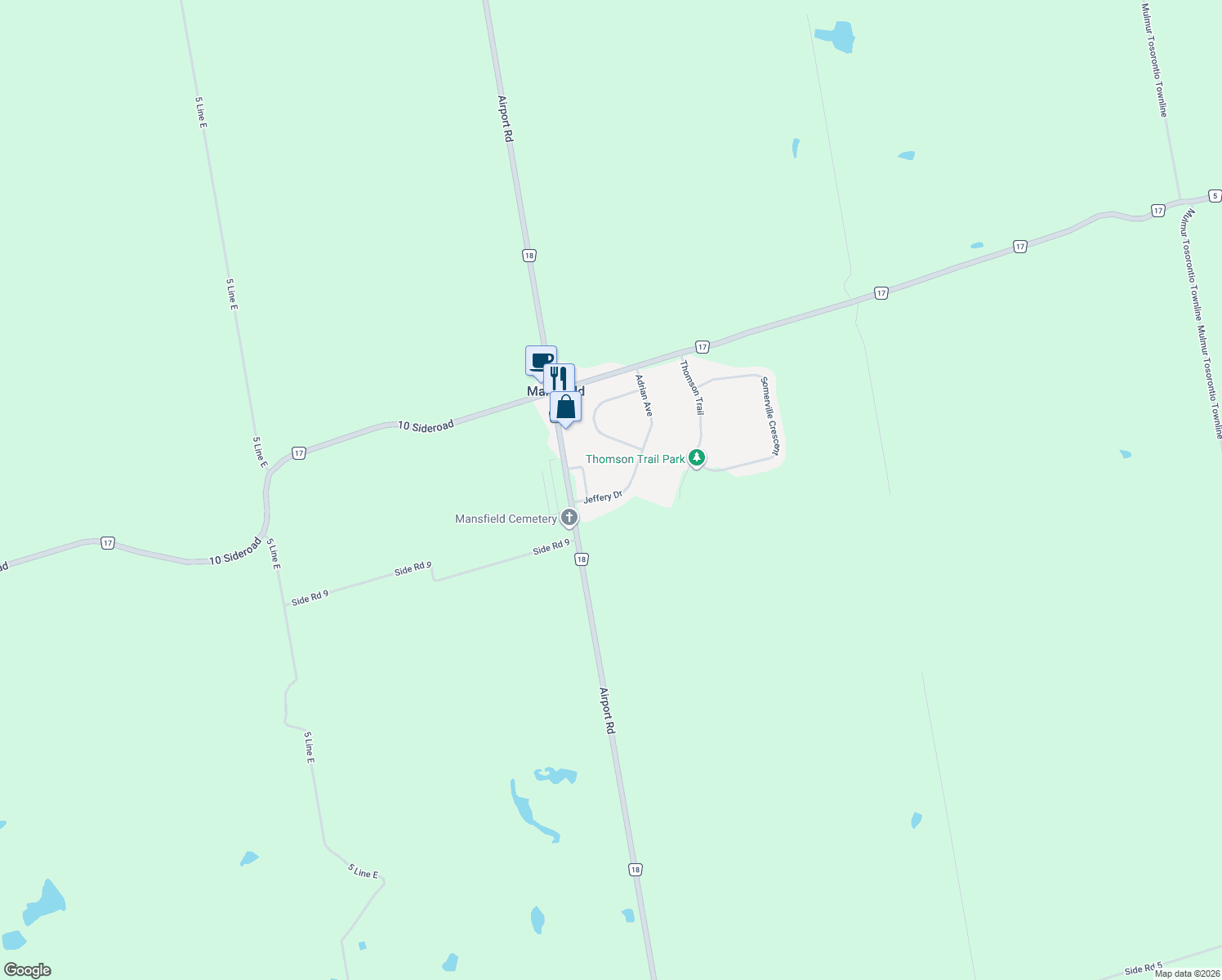 map of restaurants, bars, coffee shops, grocery stores, and more near 10 Jeffrey Drive in Mansfield