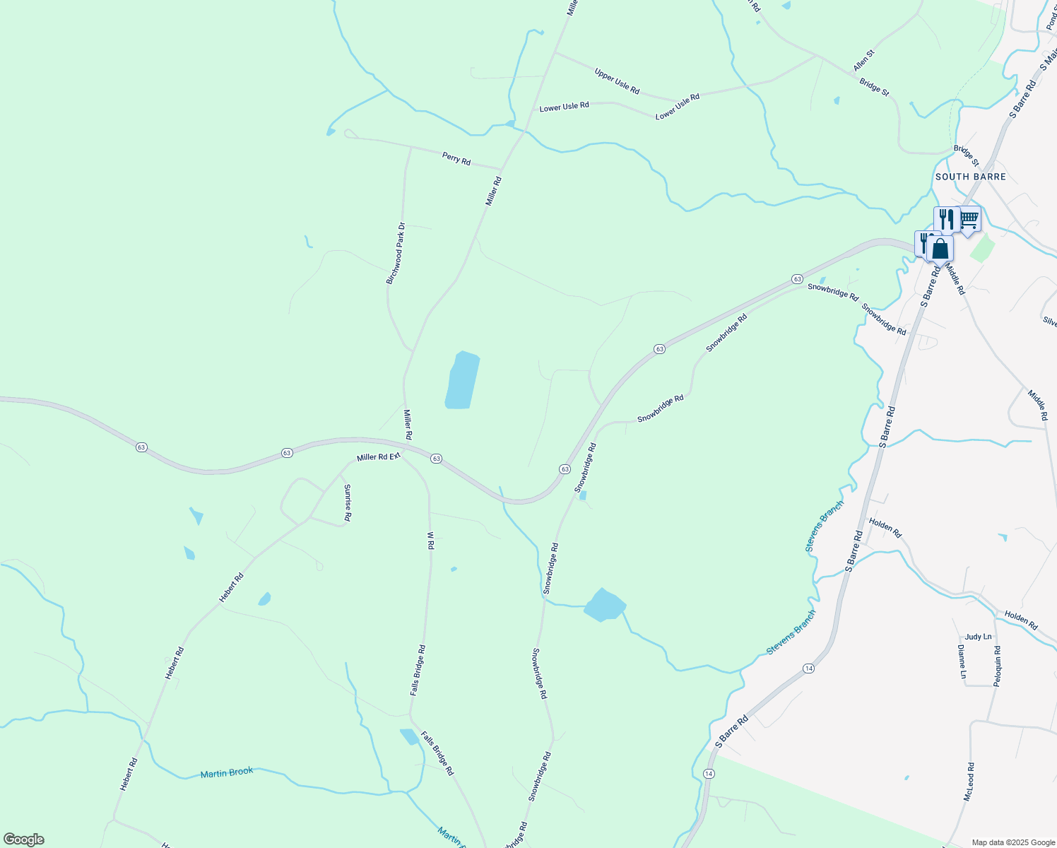 map of restaurants, bars, coffee shops, grocery stores, and more near 60 Apple Blossom Road in Barre