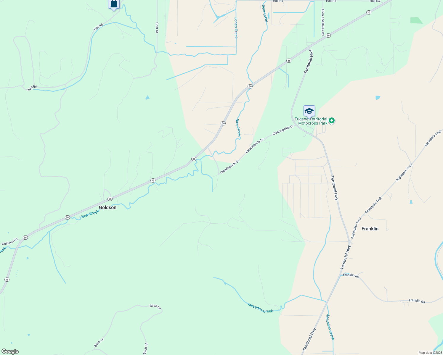 map of restaurants, bars, coffee shops, grocery stores, and more near 25832 Oregon 36 in Cheshire