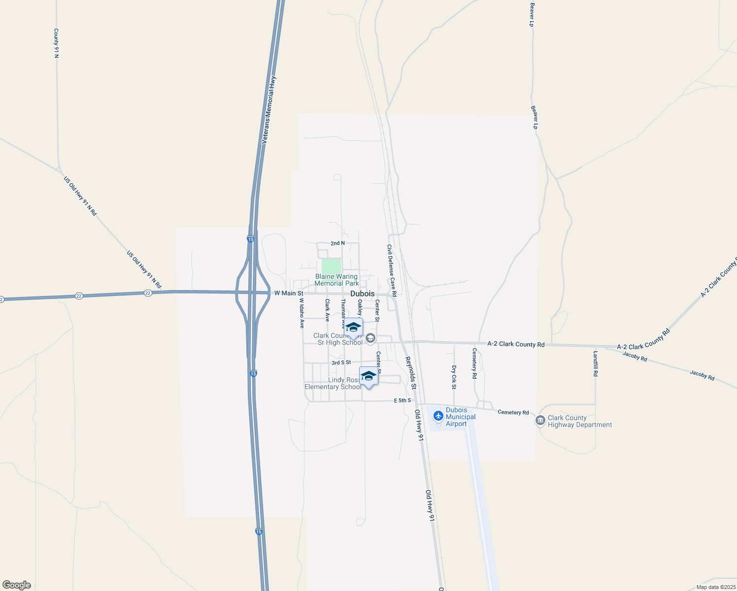 map of restaurants, bars, coffee shops, grocery stores, and more near 296 A-2 Clark County Road in Dubois