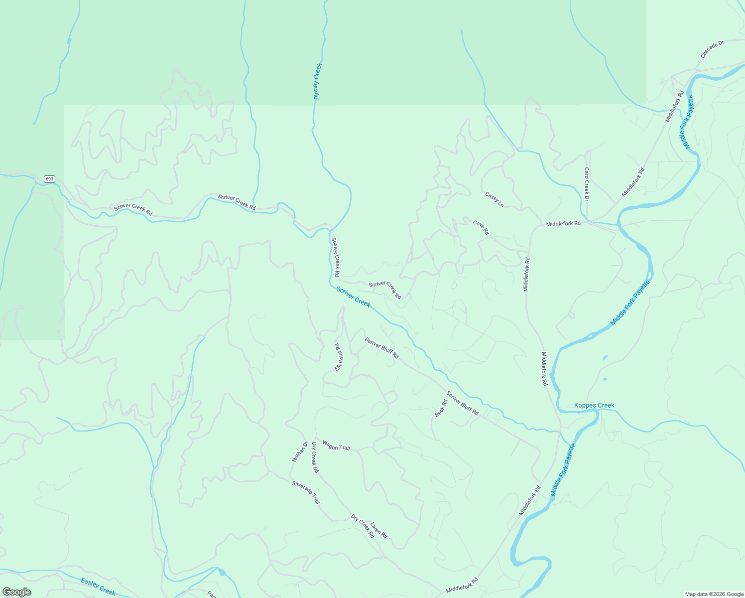 map of restaurants, bars, coffee shops, grocery stores, and more near 73 Skunk Hollow Road in Garden Valley