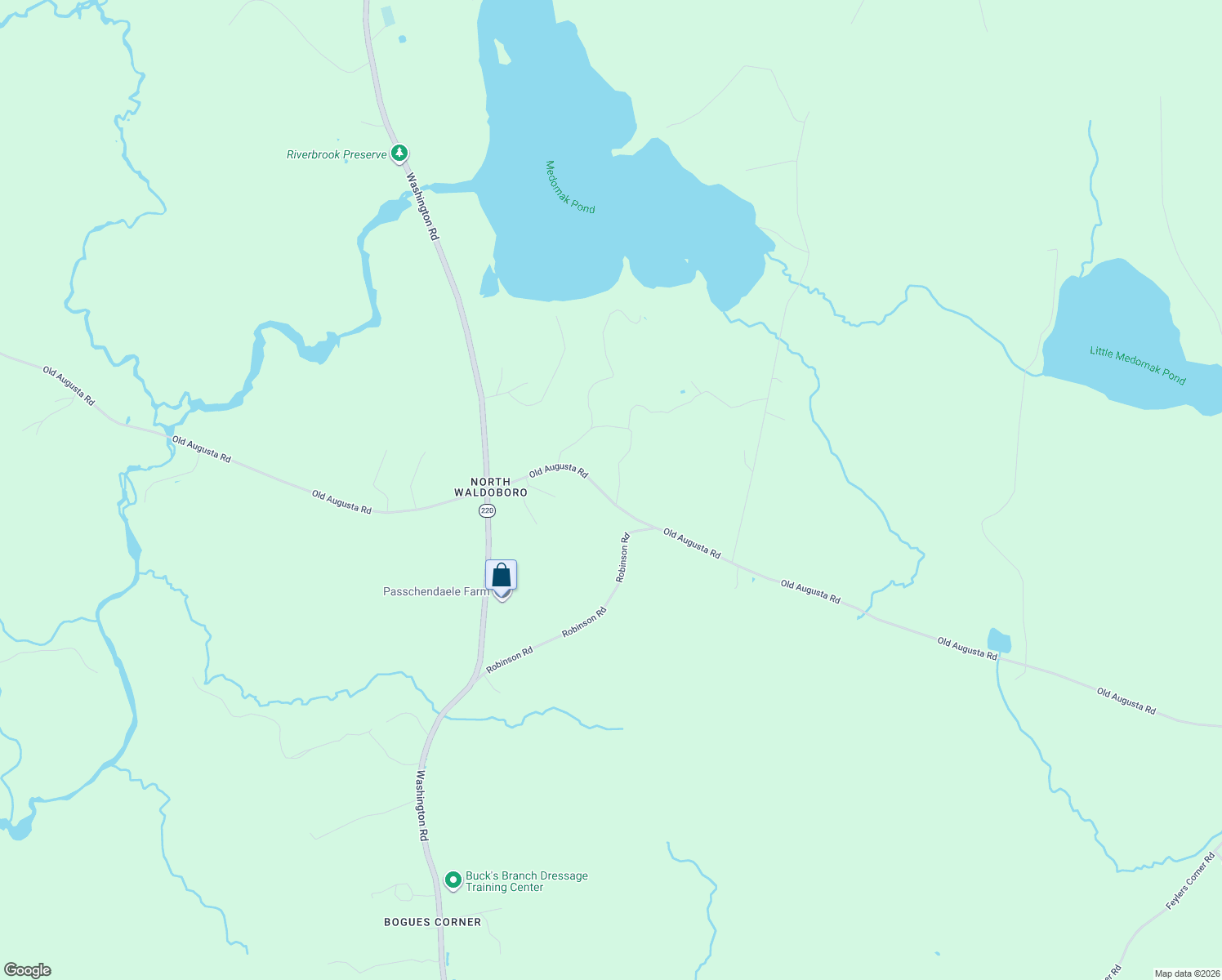 map of restaurants, bars, coffee shops, grocery stores, and more near 1409-1515 Old Augusta Road in Waldoboro