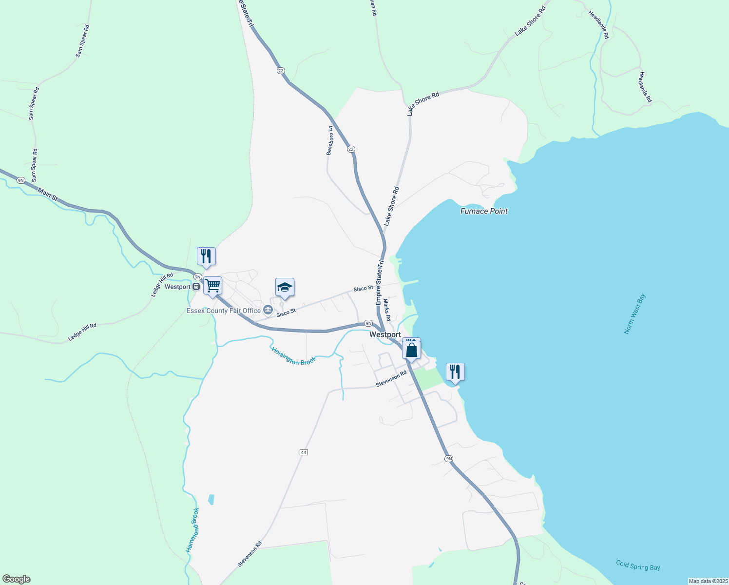 map of restaurants, bars, coffee shops, grocery stores, and more near 106 Sisco Street in Westport
