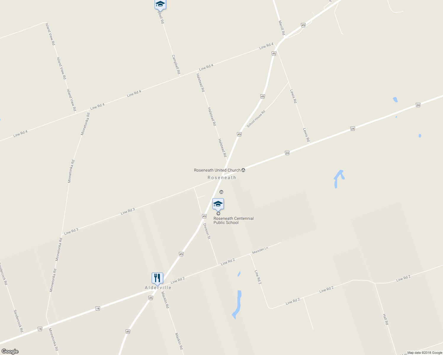 map of restaurants, bars, coffee shops, grocery stores, and more near in Roseneath