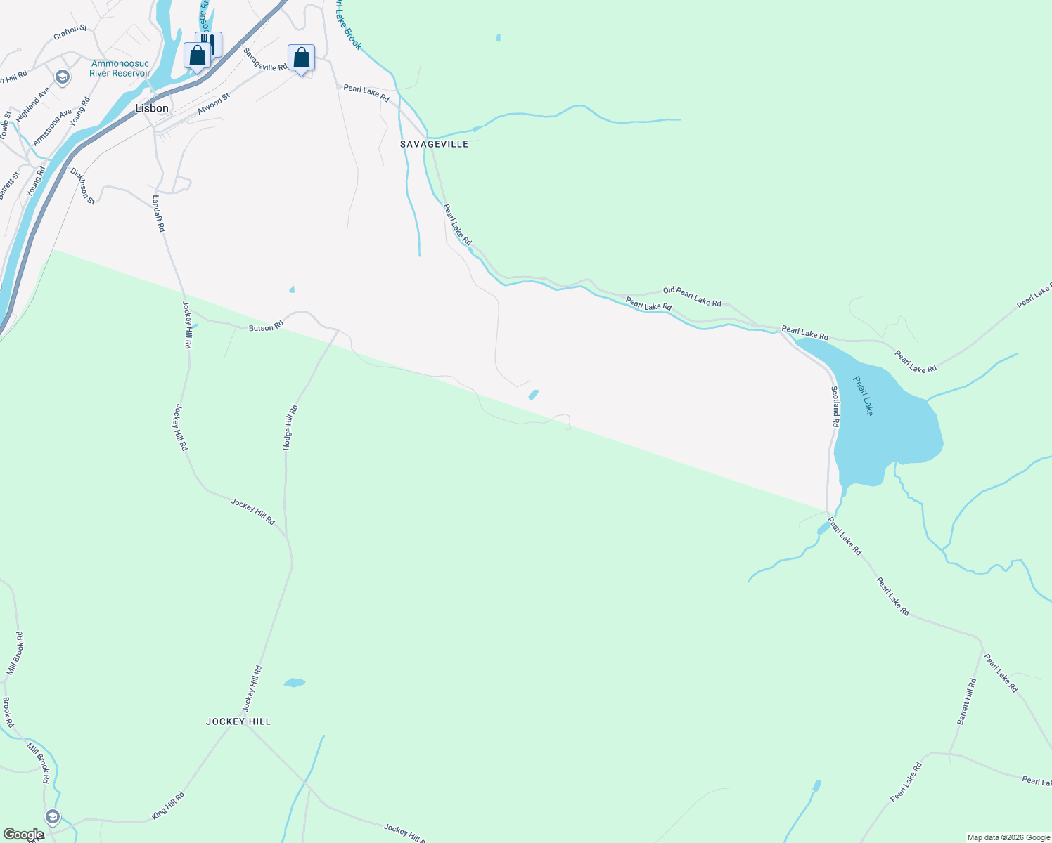 map of restaurants, bars, coffee shops, grocery stores, and more near Butson Road in Landaff