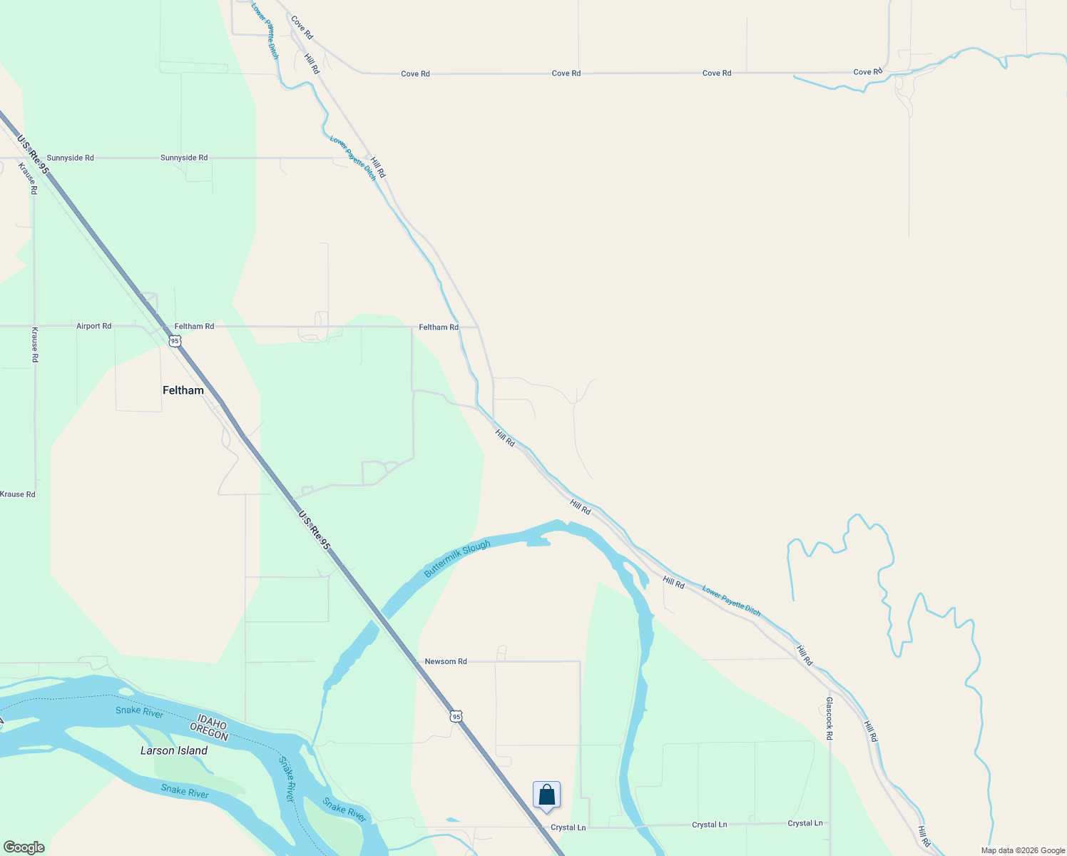 map of restaurants, bars, coffee shops, grocery stores, and more near 380 Hill Road in Weiser