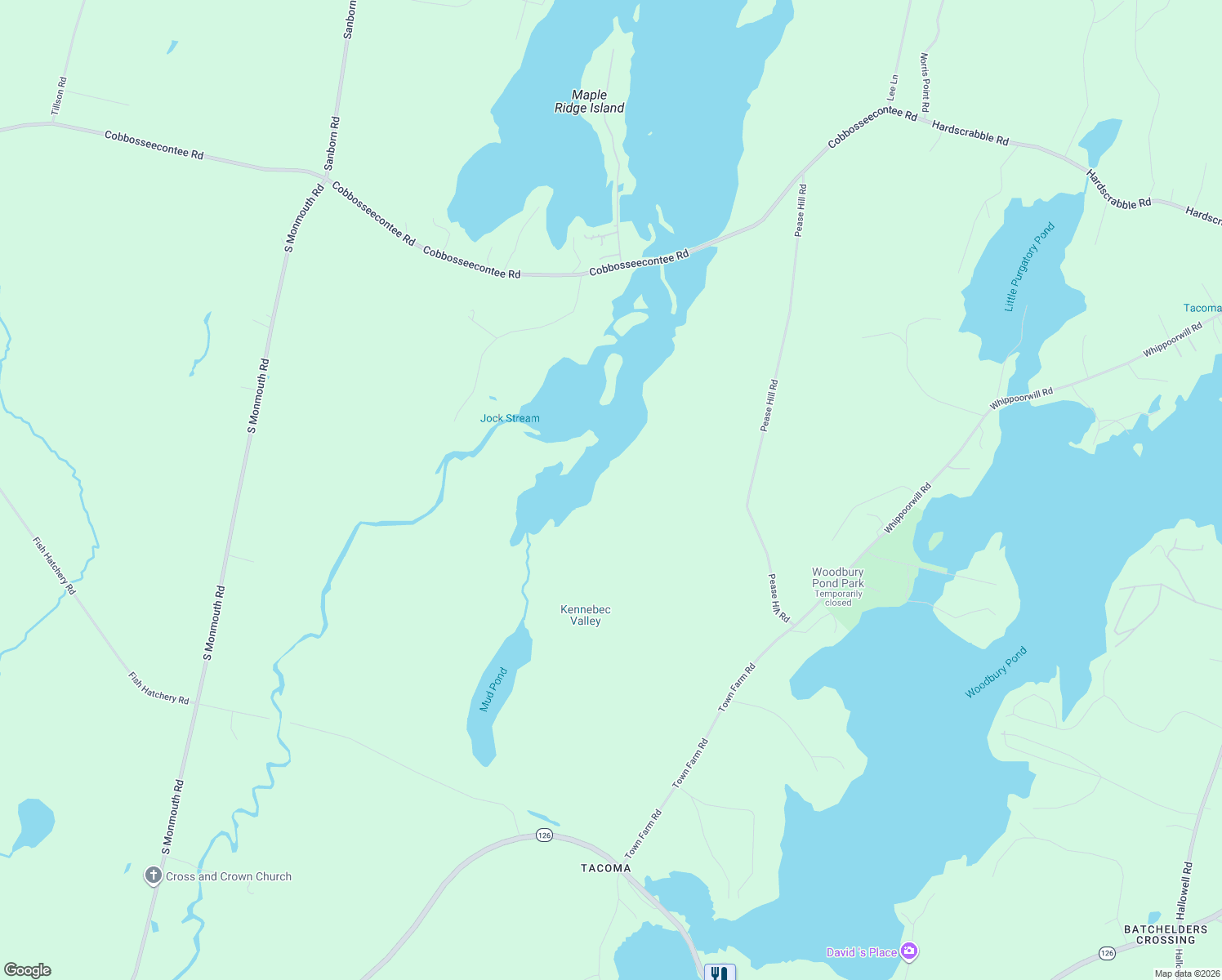 map of restaurants, bars, coffee shops, grocery stores, and more near Pease Hill Road in Monmouth