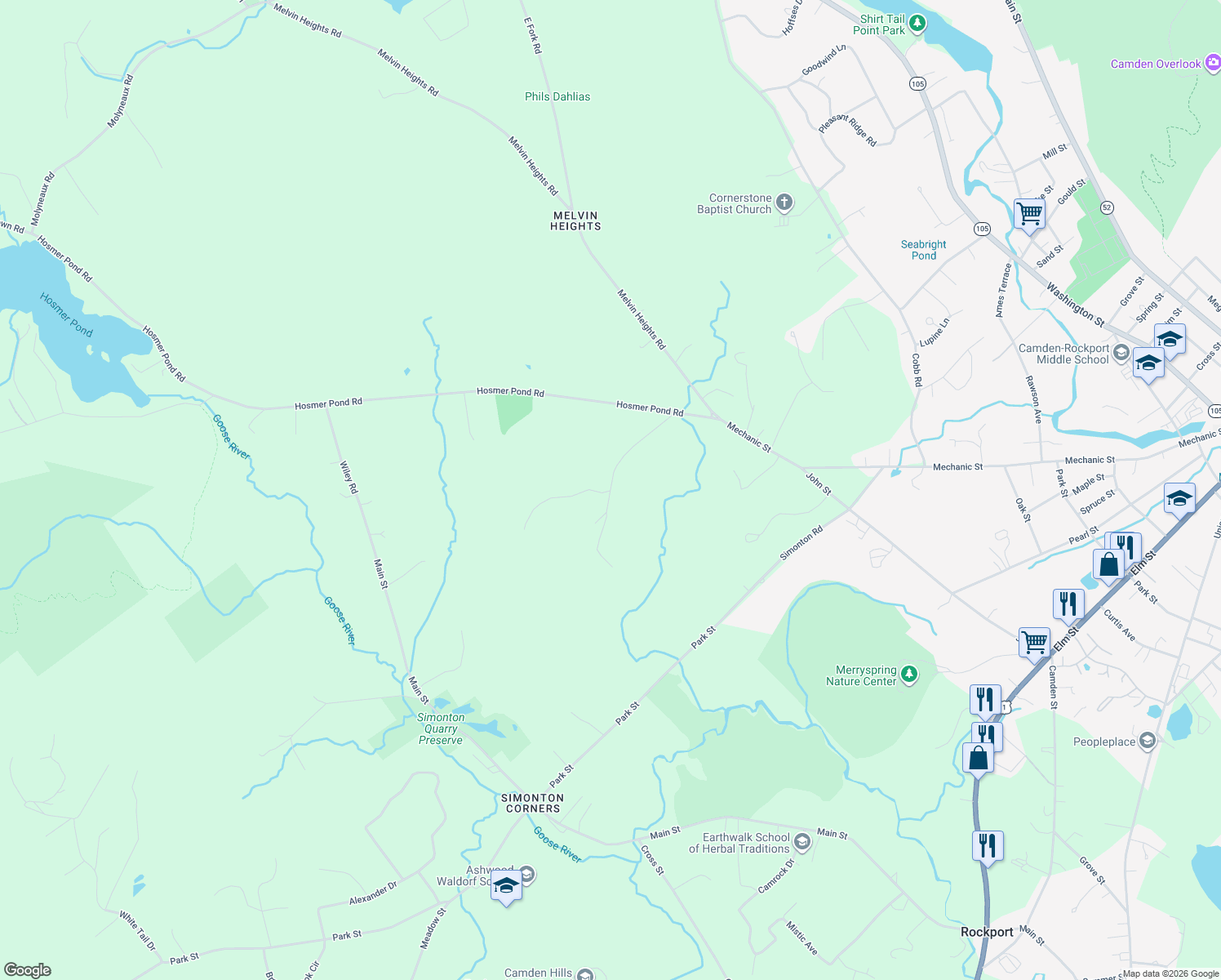 map of restaurants, bars, coffee shops, grocery stores, and more near 72 Annis Road in Camden
