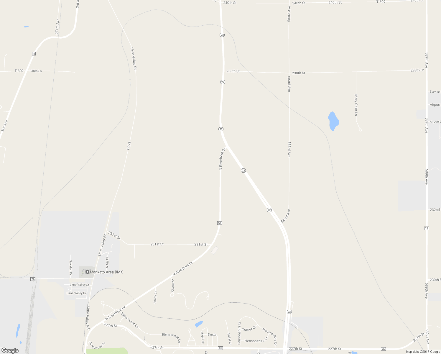 map of restaurants, bars, coffee shops, grocery stores, and more near 23304 North Riverfront Drive in Mankato